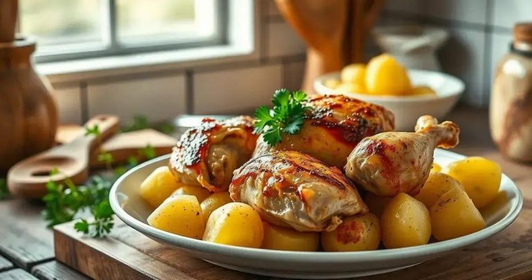 como fazer frango cozido com batata facil