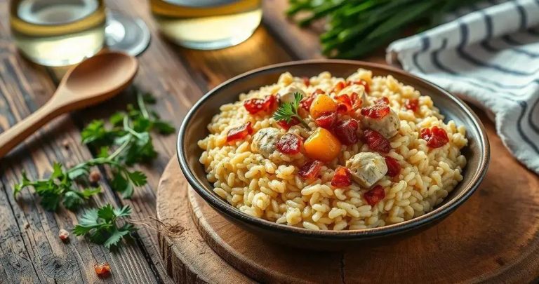 como fazer risoto de frango com bacon