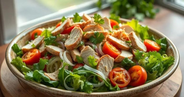 como fazer salada de grão de bico com frango desfiado
