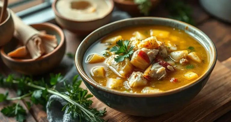 como fazer sopa de mandioca com carne de frango