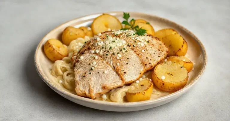 frango com batata e queijo