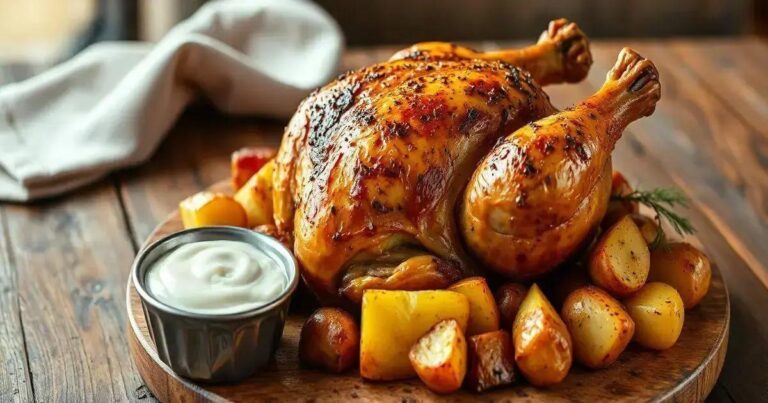 como fazer frango assada no forno com batata e maionese