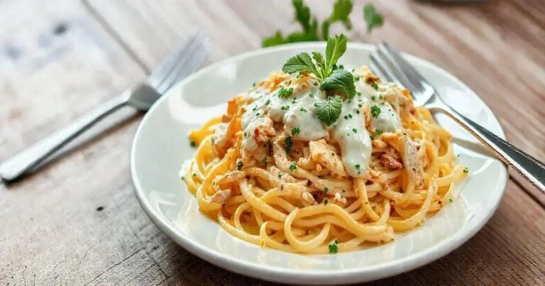 como fazer macarronada de frango com molho branco