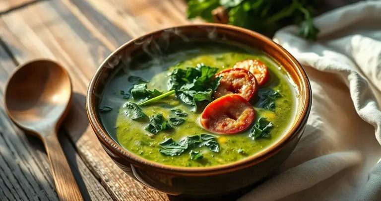 Caldo Verde Tradicional com Calabresa: Receita Típica Portuguesa Passo a Passo caldo verde