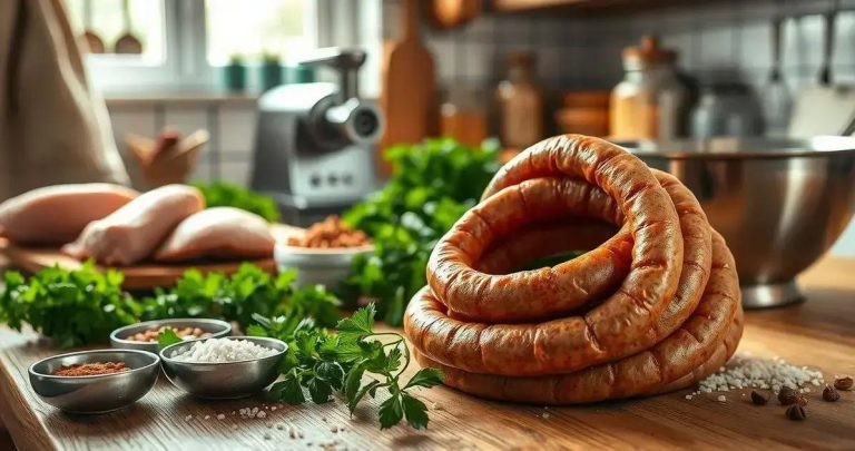 como fazer salsicha de frango