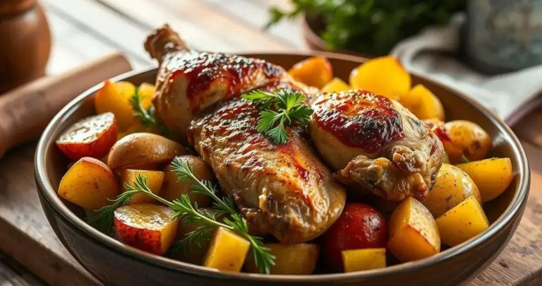 frango assado com batata