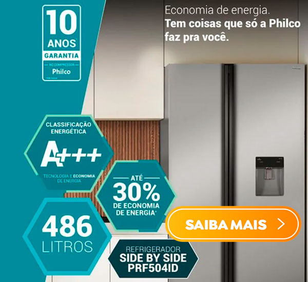 Refrigerador Side By Side Philco 486L Inox