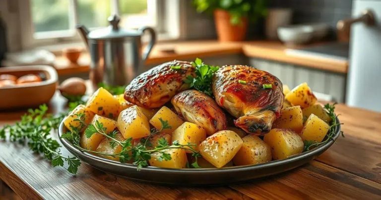 como fazer batata assada com frango no forno