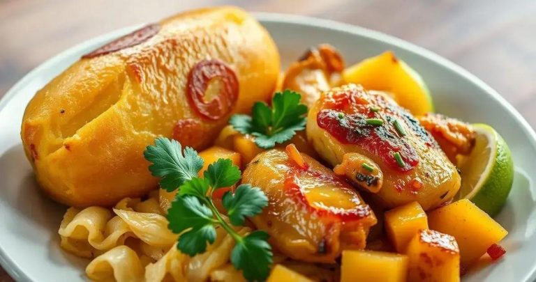 como fazer batata doce com frango desfiado