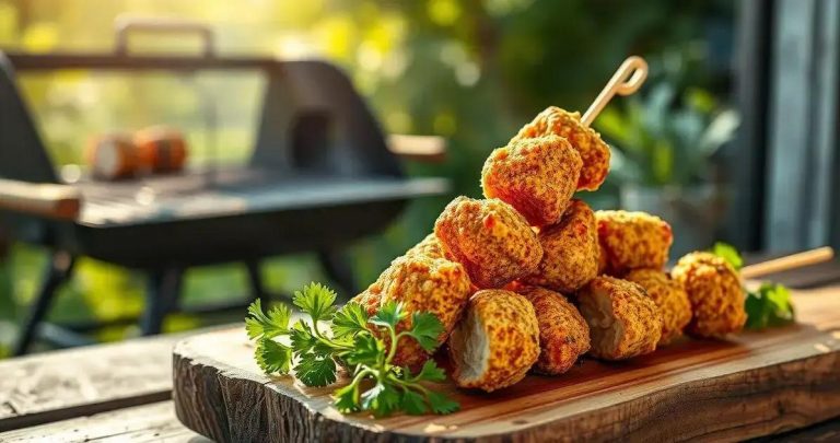 como fazer espetinho de frango empanado no palito