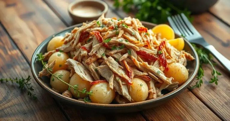 como fazer frango desfiado com batata