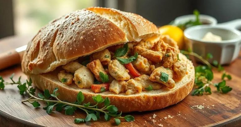 como fazer pão recheado de frango