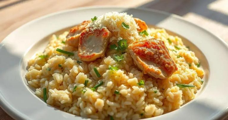 como fazer risoto de frango com arroz simples