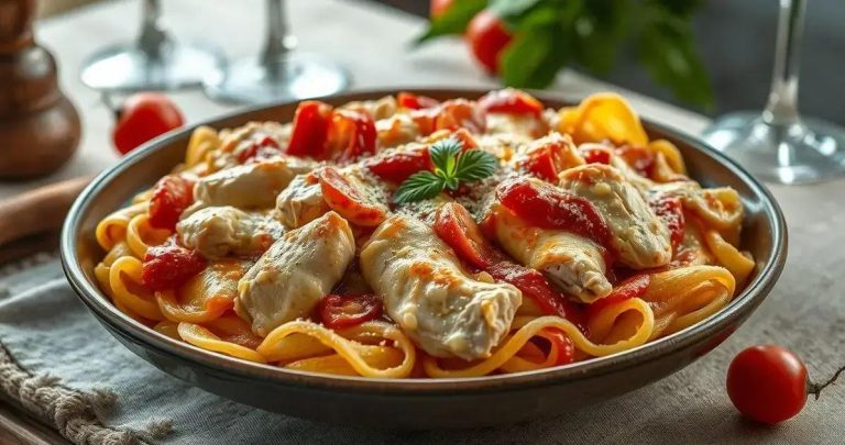 como fazer uma lasanha de frango com molho branco e vermelho