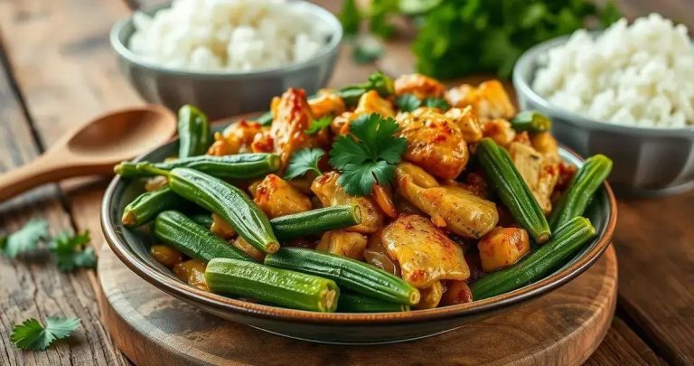 como se faz quiabo com frango