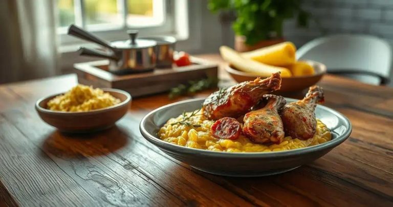 como fazer polenta com frango ao molho