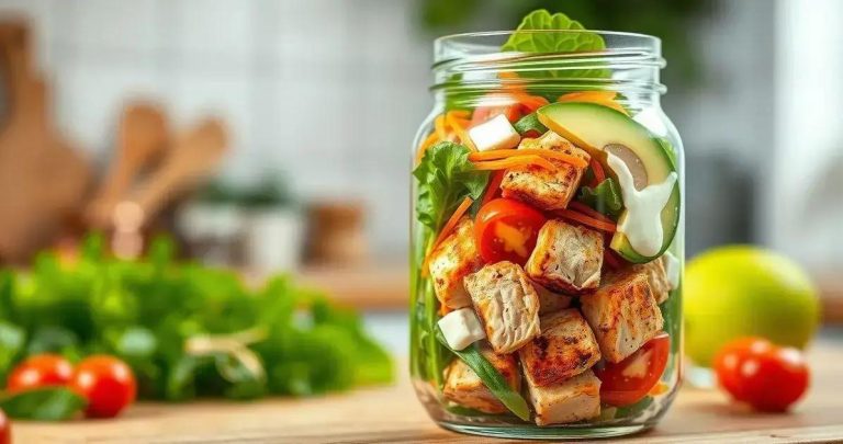 como fazer salada de pote com frango