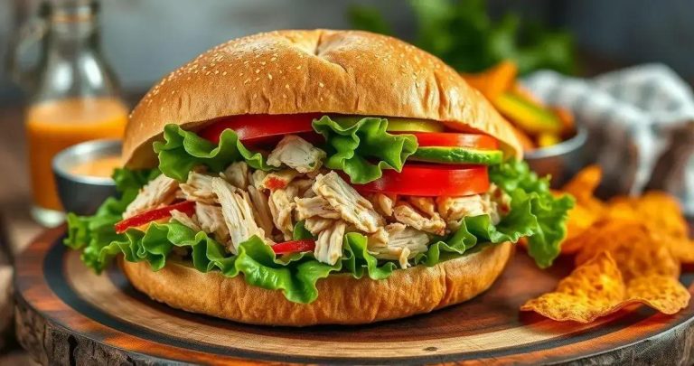 como fazer sanduiche natural com frango desfiado