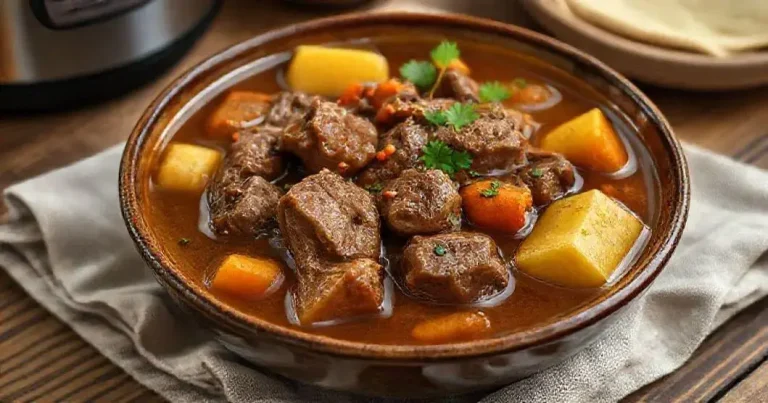 Carne de Panela na Pressão com Caldo Espesso e Ervas carne de panela