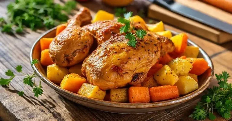 como fazer frango com batata e cenoura