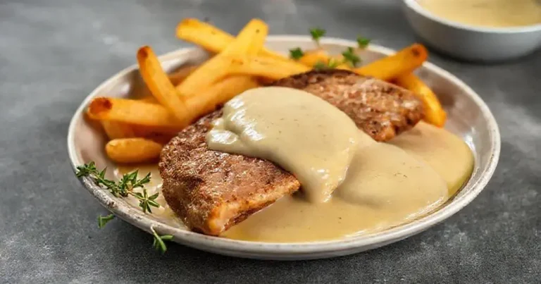 fraldinha desfiada com molho branco